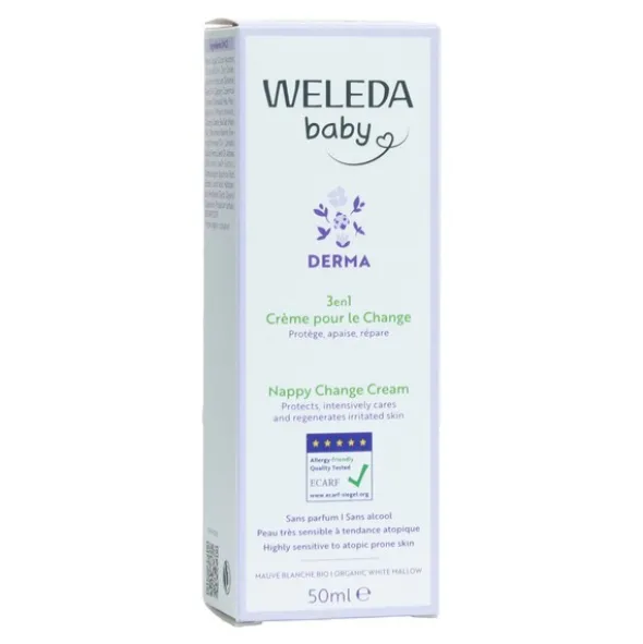 Weleda Bébé Crème pour le change 3 en 1 mauve blanche Bio