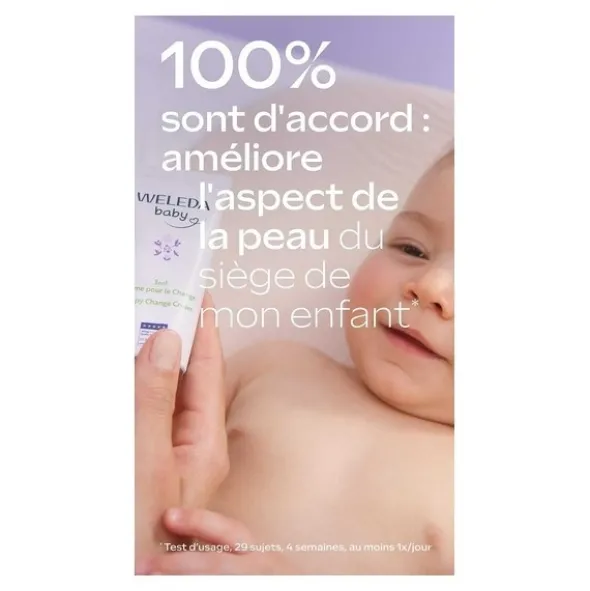 Weleda Bébé Crème pour le change 3 en 1 mauve blanche Bio