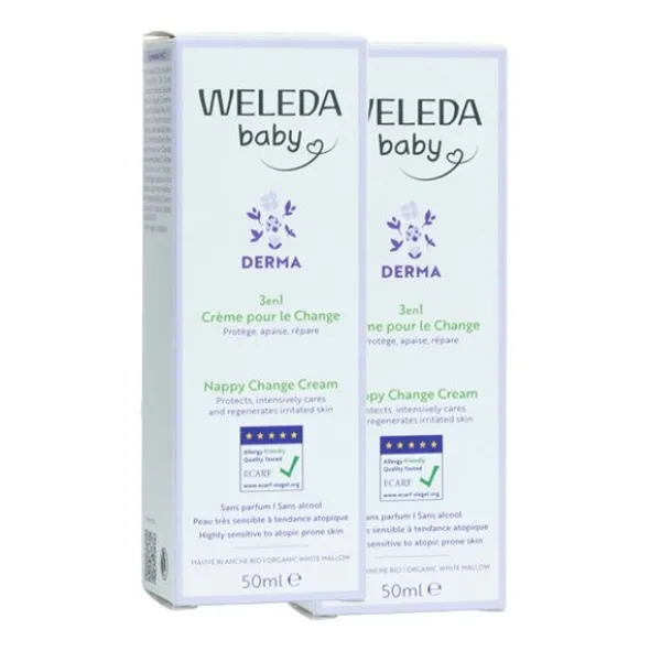 Weleda Bébé Crème pour le change 3 en 1 mauve blanche Bio
