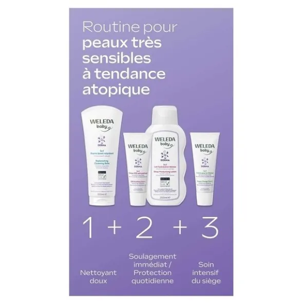 Weleda Bébé Crème pour le change 3 en 1 mauve blanche Bio