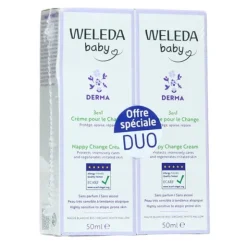 Weleda Bébé Crème pour le change 3 en 1 mauve blanche Bio