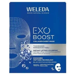 Weleda Exo Boost Masque tissu Collagene Gentiane bleue et Edelweiss