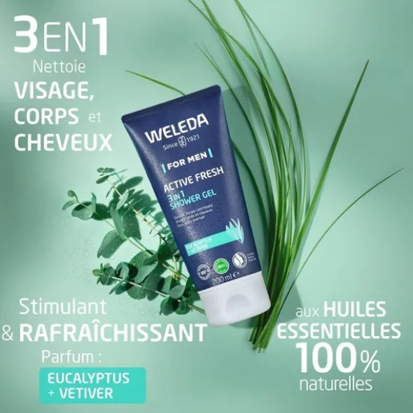 Weleda Homme gel douche 3 en 1