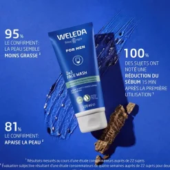 Weleda Homme Gel Nettoyant Visage 2 en 1 bio