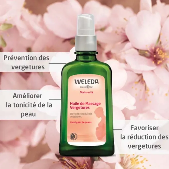 Weleda huile de massage vergetures Bio flacon-pompe