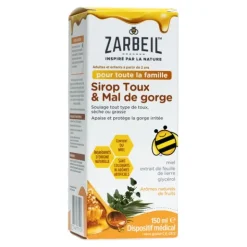 Zarbeil Sirop toux et mal de gorge
